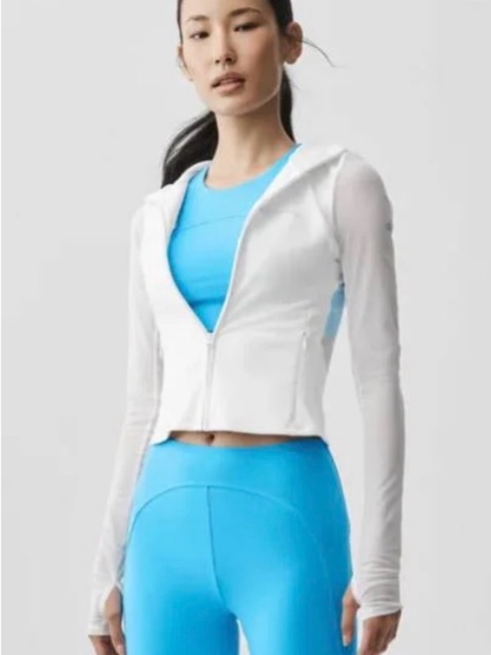 ALO Yoga White softsculpt superset full zip jacket NWT
